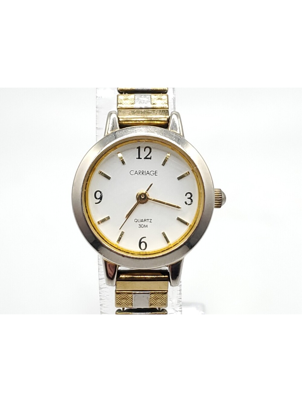 Carriage By Timex Quartz Watch Womens New Battery Two-Tone Expandable Band 20mm